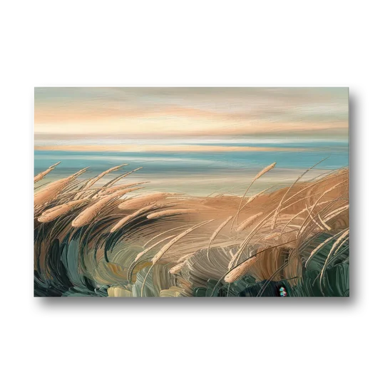 Seaside Dunes And Grass - Canvas Wall Art - Front