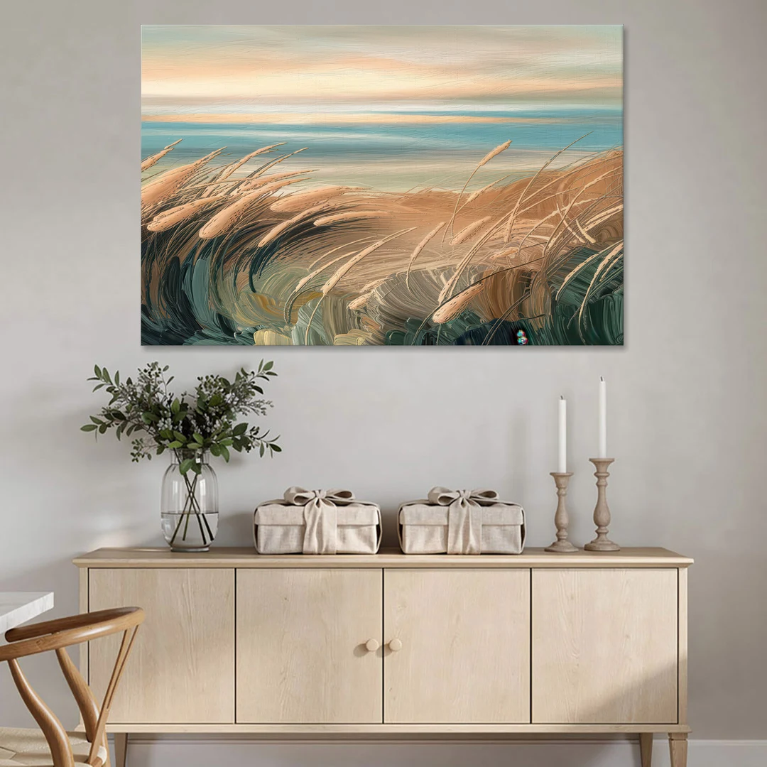 Seaside Dunes And Grass - Canvas Wall Art - Coffee Table - 60x40