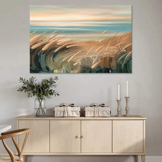 Seaside Dunes And Grass - Canvas Wall Art - Coffee Table - 60x40