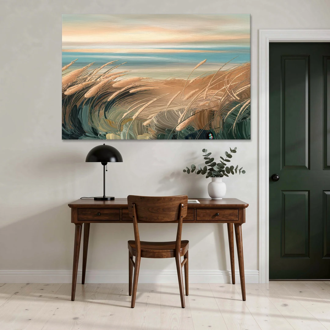 Seaside Dunes And Grass - Canvas Wall Art - Office - 60x40