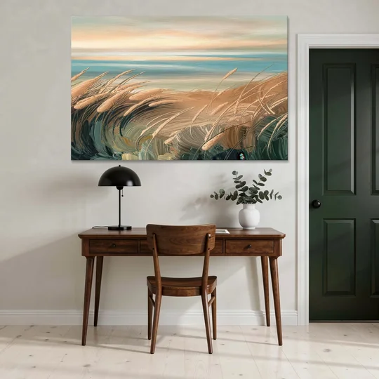 Seaside Dunes And Grass - Canvas Wall Art - Office - 60x40