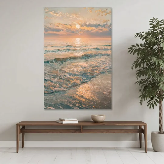 Seaside Golden Hour - Canvas Wall Art - Coffee Table - 40x60
