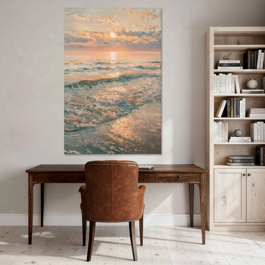 Seaside Golden Hour - Canvas Wall Art - Office - 40x60