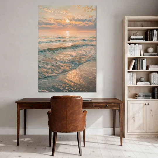 Seaside Golden Hour - Canvas Wall Art - Office - 40x60