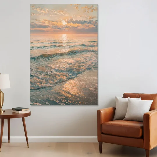 Seaside Golden Hour - Canvas Wall Art - Sofa - 40x60