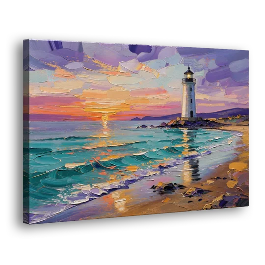 Seaside Lighthouse View - Canvas Wall Art - Side