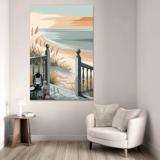 Seaside Nautical Charm - Canvas Wall Art - Sofa - 40x60