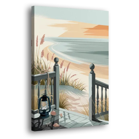 Seaside Nautical Charm - Canvas Wall Art - Side