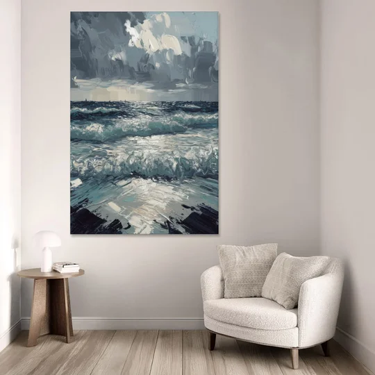 Seaside Stormy Skies - Canvas Wall Art - Sofa - 40x60