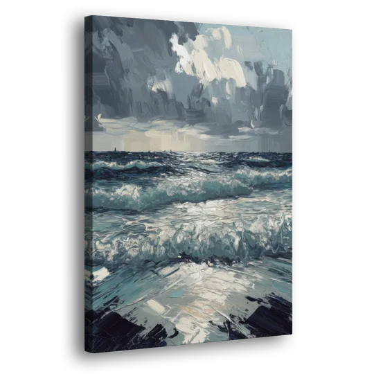 Seaside Stormy Skies - Canvas Wall Art - Side