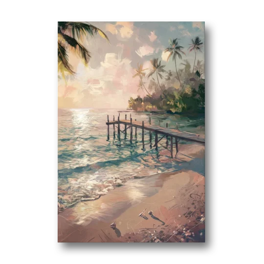 Seaside Tranquil Waters - Canvas Wall Art - Front