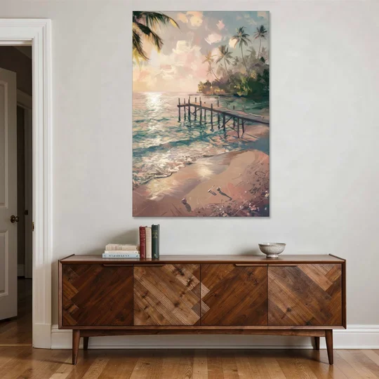 Seaside Tranquil Waters - Canvas Wall Art - Coffee Table - 40x60