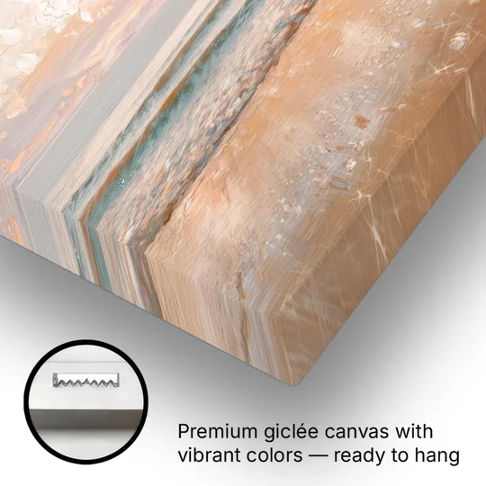 Seaside Waves And Sand - Canvas Wall Art - Gallery Wrap Corner