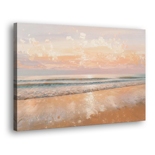 Seaside Waves And Sand - Canvas Wall Art - Side