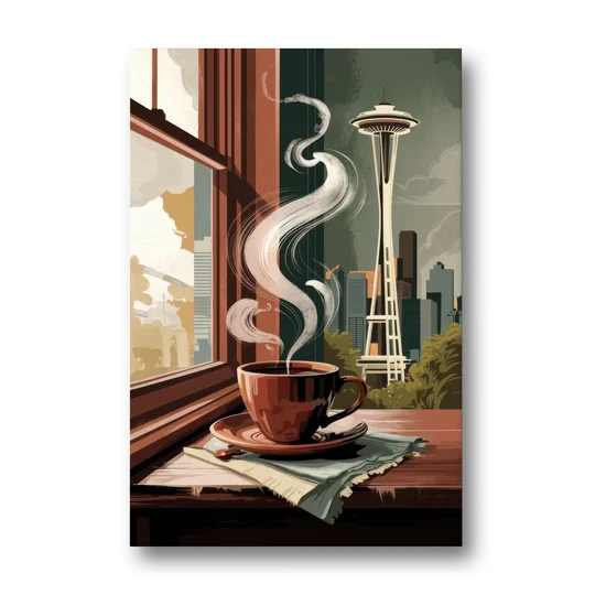 Seattle Coffee Culture Vibes - Canvas Wall Art - Front