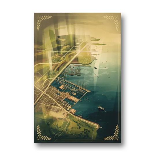 Seattle Map Vintage Style - Canvas Wall Art - Front