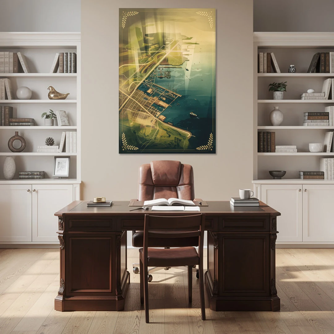 Seattle Map Vintage Style - Canvas Wall Art - Office - 40x60