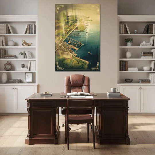 Seattle Map Vintage Style - Canvas Wall Art - Office - 40x60