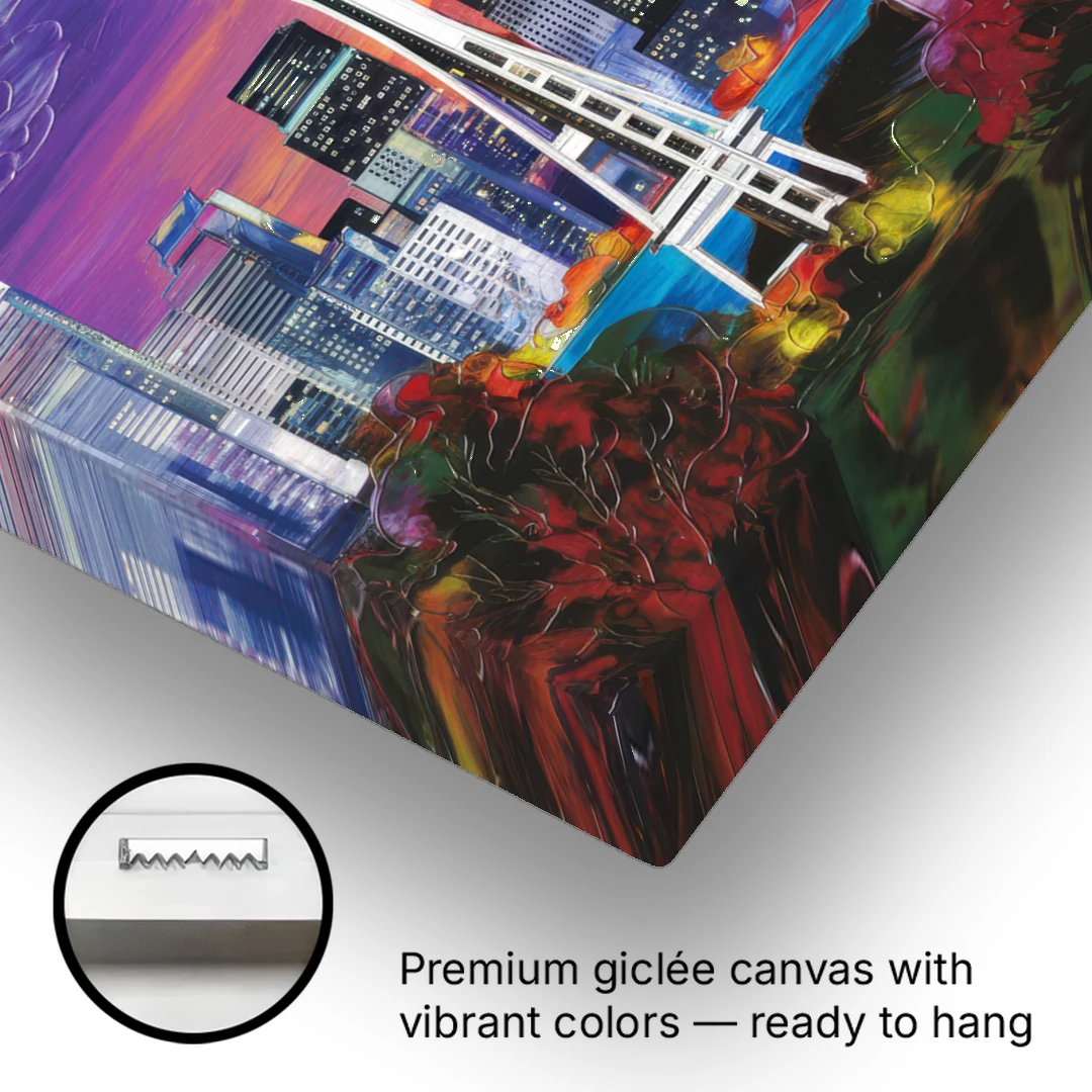 Seattle Space Needle View - Canvas Wall Art - Gallery Wrap Corner