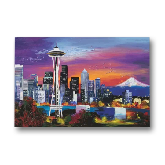 Seattle Space Needle View - Canvas Wall Art - Front