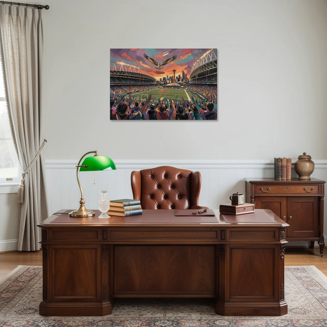 Seattle Sports Fans Unite - Canvas Wall Art - Office - 36x24