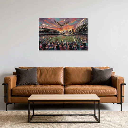 Seattle Sports Fans Unite - Canvas Wall Art - Sofa - 36x24