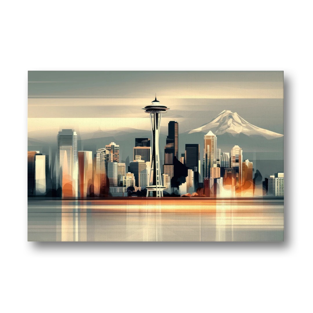 Seattle Urban Landscape - Canvas Wall Art - Front