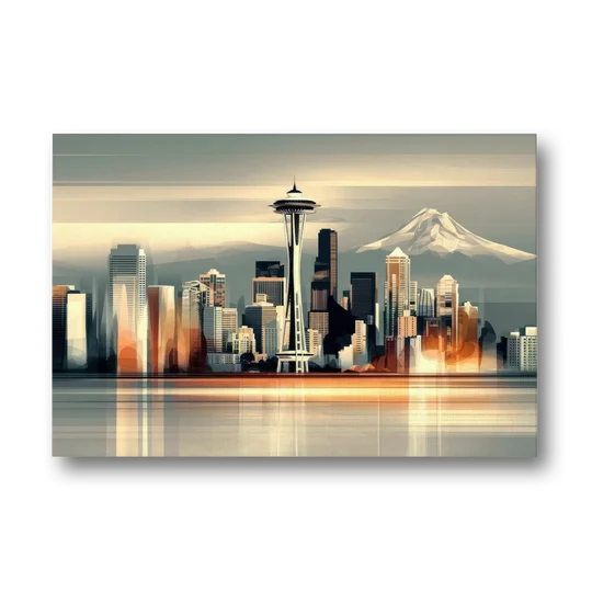 Seattle Urban Landscape - Canvas Wall Art - Front