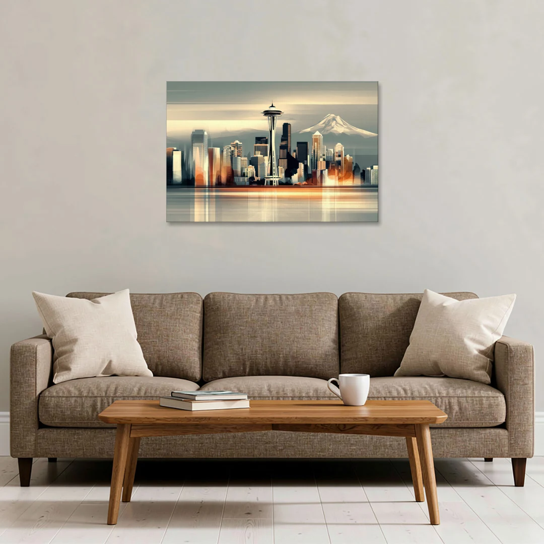 Seattle Urban Landscape - Canvas Wall Art - Sofa - 36x24