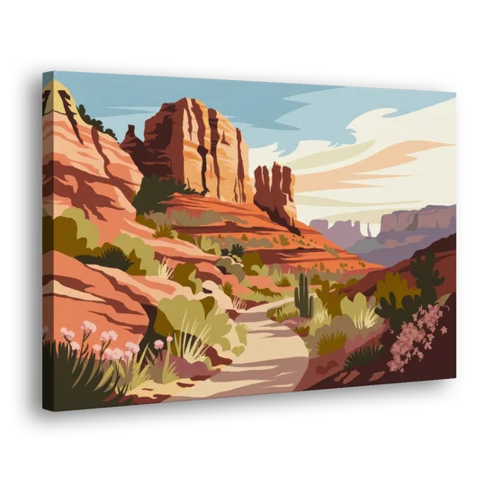 Sedona Canyon Trail Serenity - Canvas Wall Art - Side