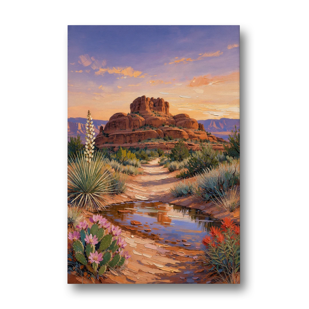 Sedona Desert Bloom Scenery - Canvas Wall Art - Front
