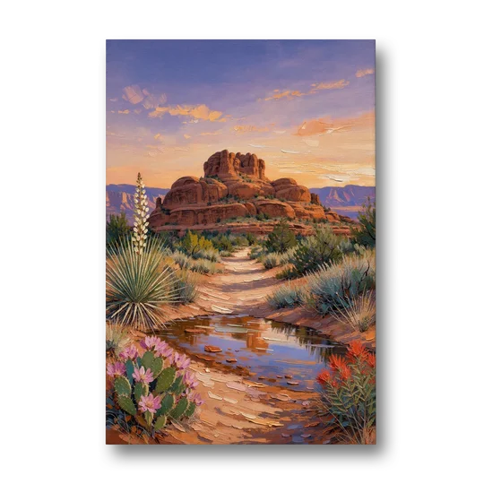 Sedona Desert Bloom Scenery - Canvas Wall Art - Front
