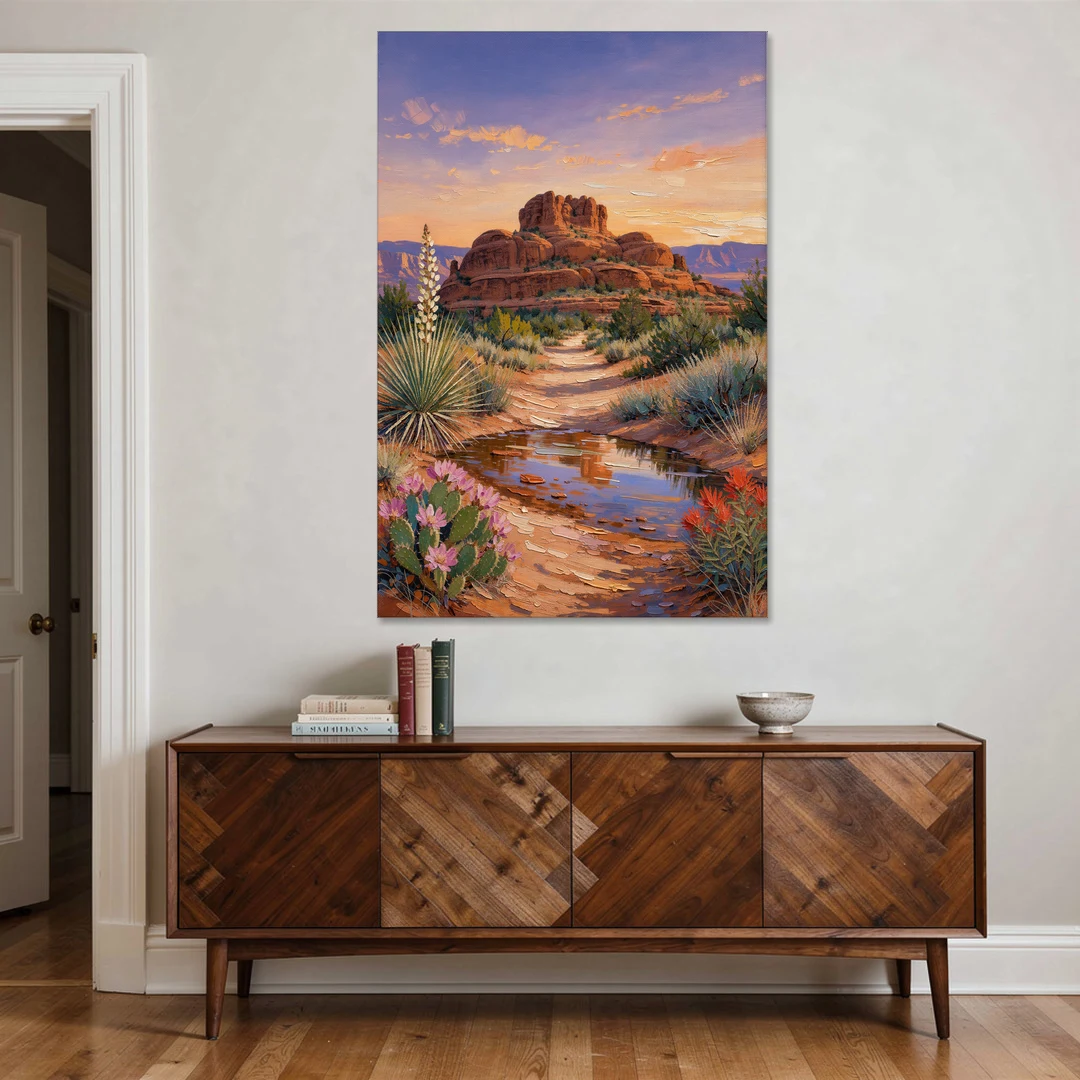 Sedona Desert Bloom Scenery - Canvas Wall Art - Coffee Table - 40x60