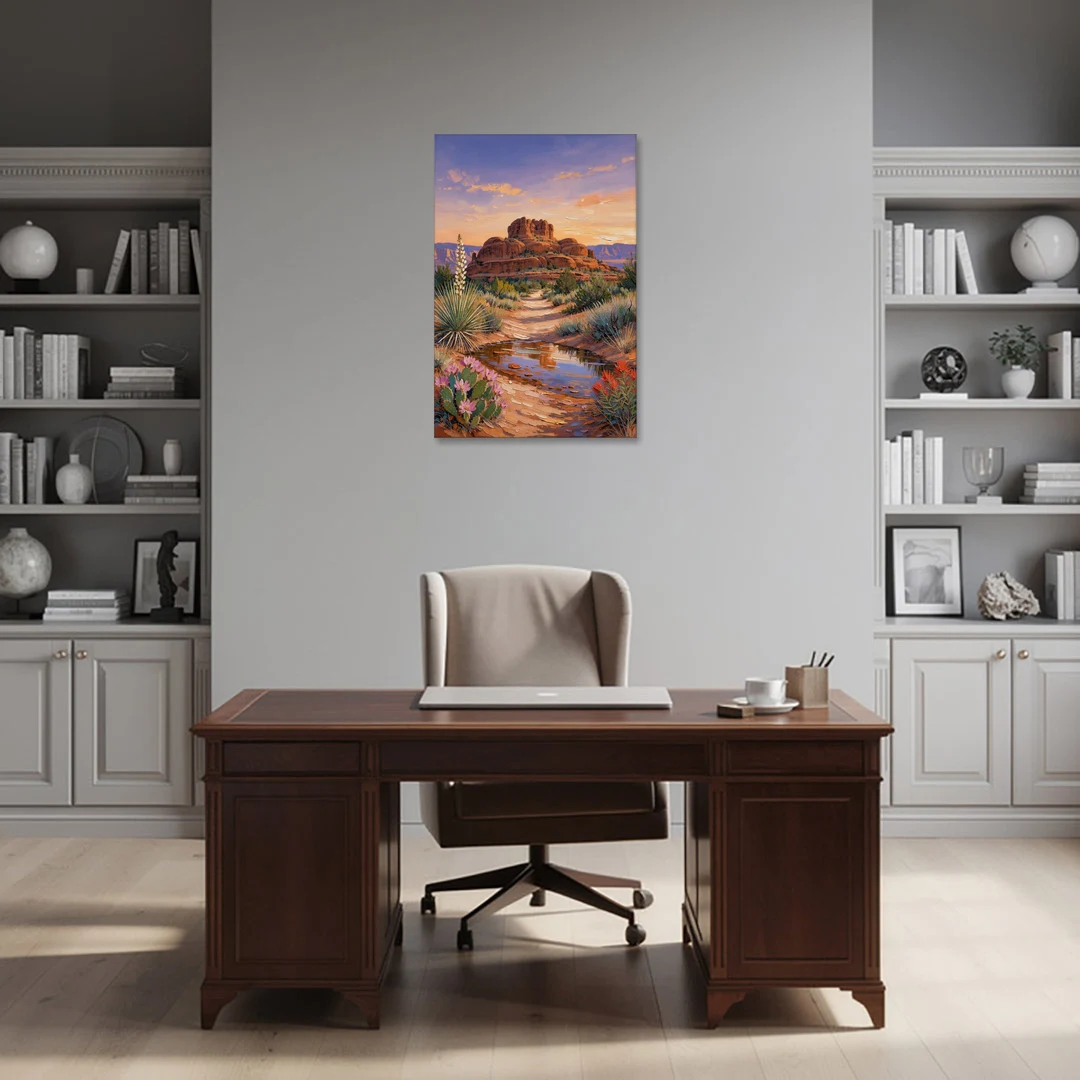 Sedona Desert Bloom Scenery - Canvas Wall Art - Office - 24x36
