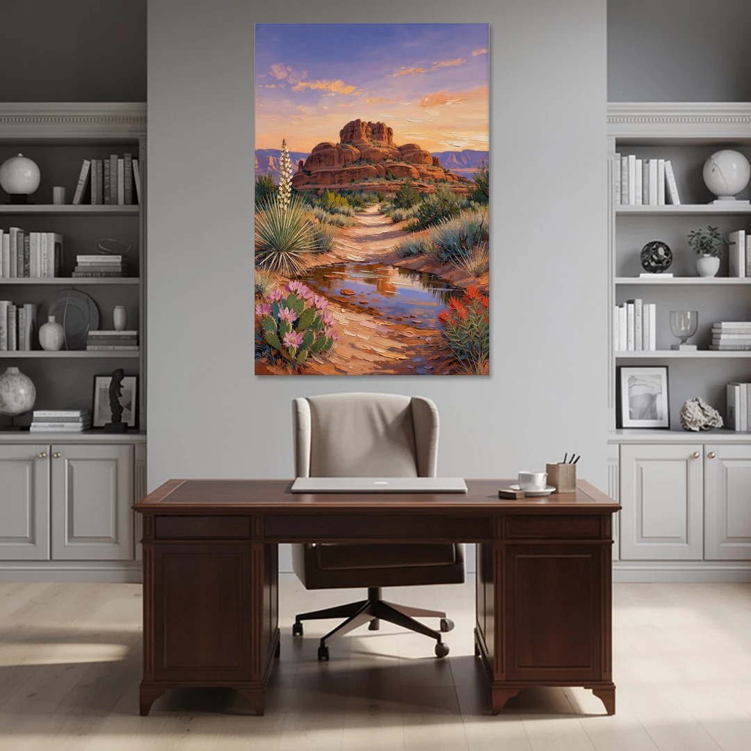 Sedona Desert Bloom Scenery - Canvas Wall Art - Office - 40x60