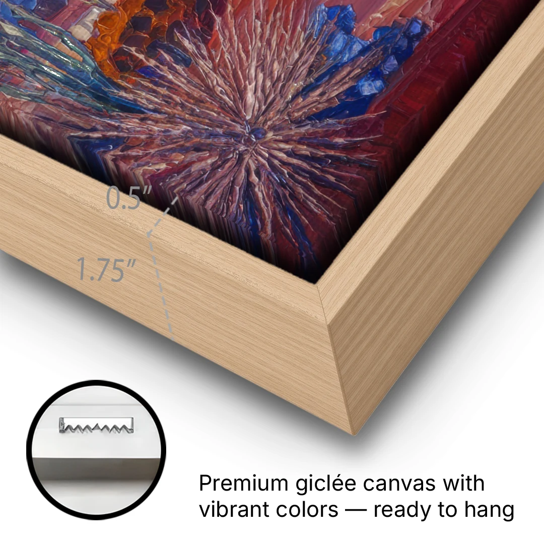 Sedona Desert Twilight - Oak Framed Canvas Wall Art - Gallery Wrap Corner