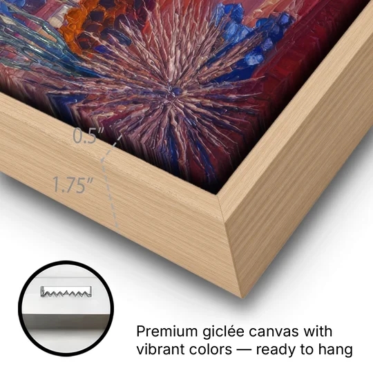 Sedona Desert Twilight - Oak Framed Canvas Wall Art - Gallery Wrap Corner