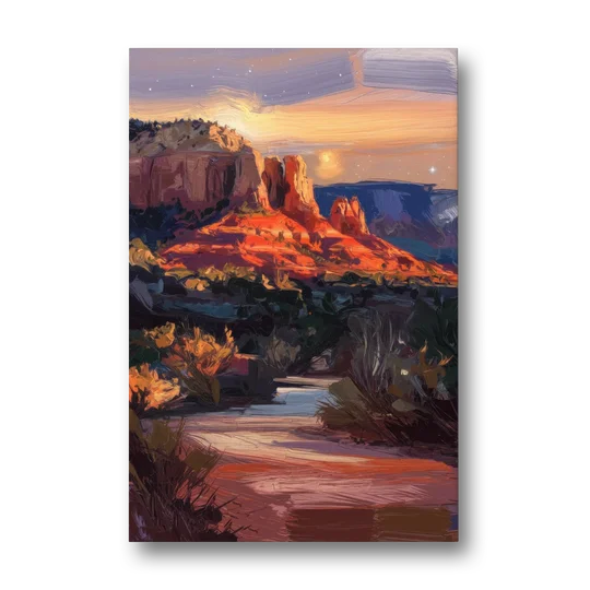 Sedona Evening Sky Glow - Canvas Wall Art - Front
