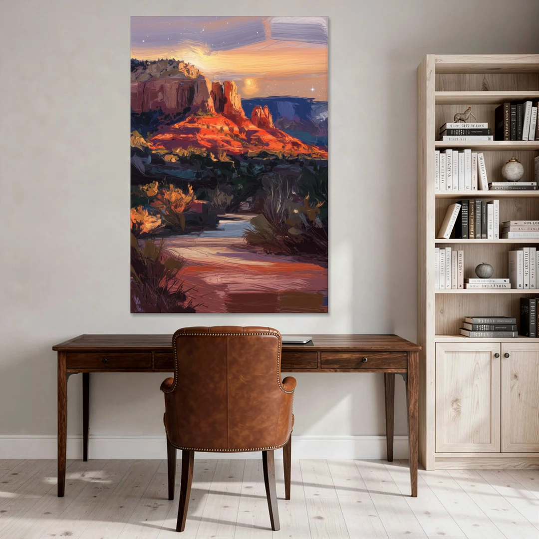 Sedona Evening Sky Glow - Canvas Wall Art - Office - 40x60
