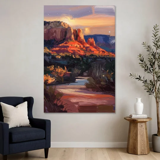 Sedona Evening Sky Glow - Canvas Wall Art - Sofa - 40x60