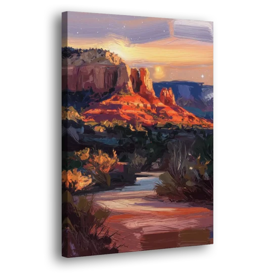 Sedona Evening Sky Glow - Canvas Wall Art - Side