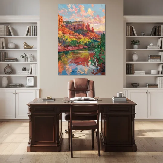 Sedona Scenic Canyon Vibes - Canvas Wall Art - Office - 40x60
