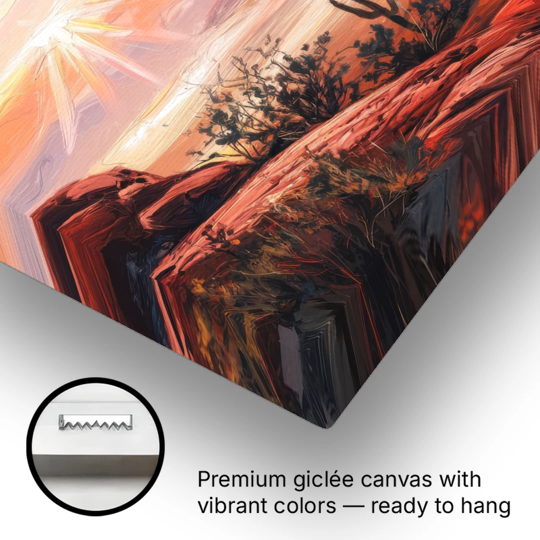 Sedona Sunrise Over Mesa - Canvas Wall Art - Gallery Wrap Corner