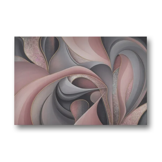 Serenade of Elegance Pink and Grey Abstract - Canvas Wall Art - Front