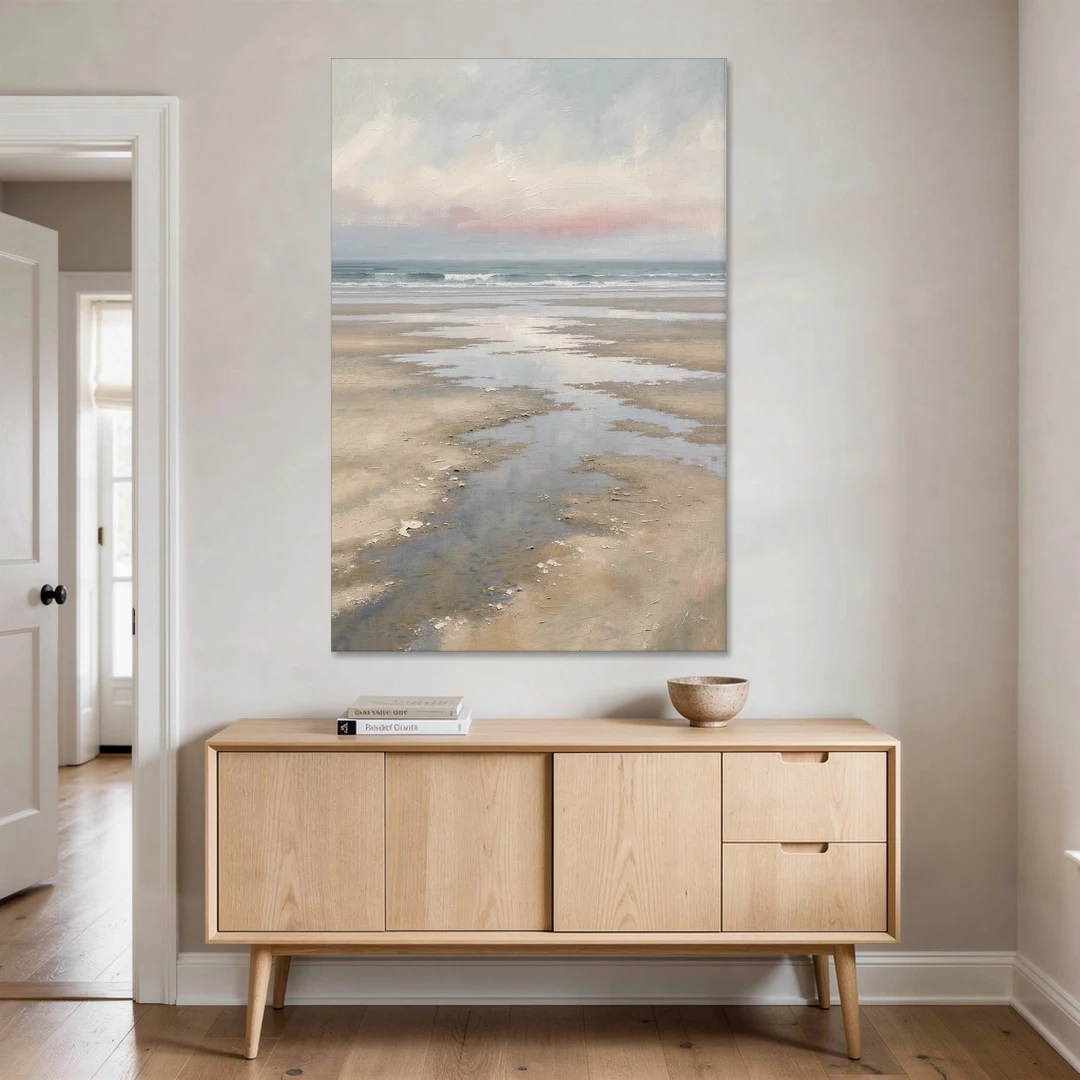 Serene Coastal Low Tide Mirror Pools - Canvas Wall Art - Coffee Table - 40x60