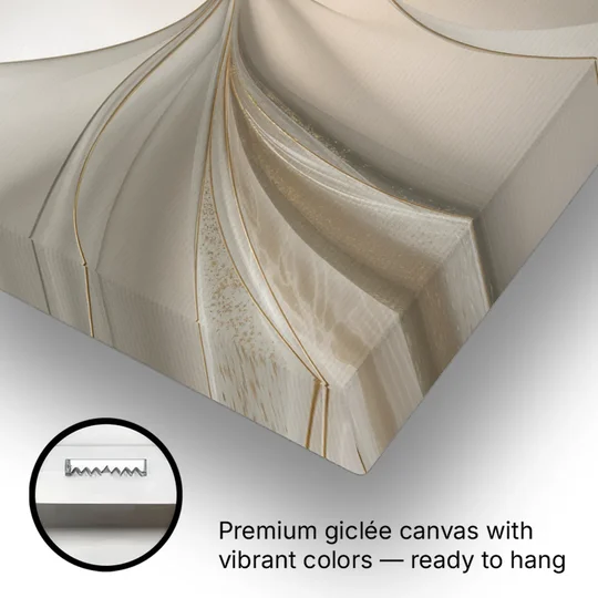 Serene Elegance in White Abstract - Canvas Wall Art - Gallery Wrap Corner