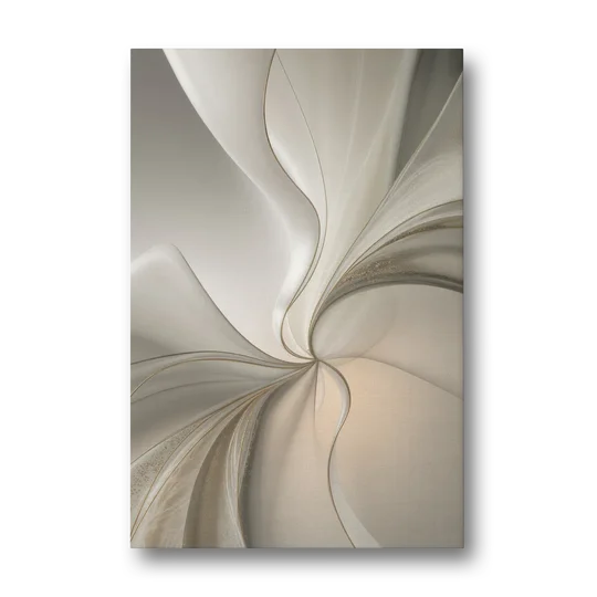 Serene Elegance in White Abstract - Canvas Wall Art - Front