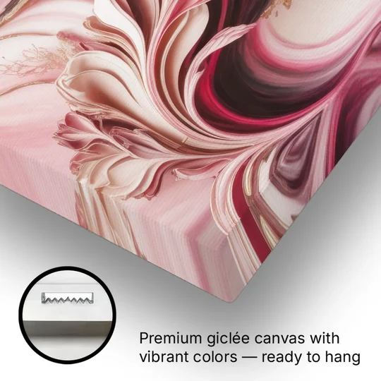 Serene Elegance Pink Abstract - Canvas Wall Art - Gallery Wrap Corner