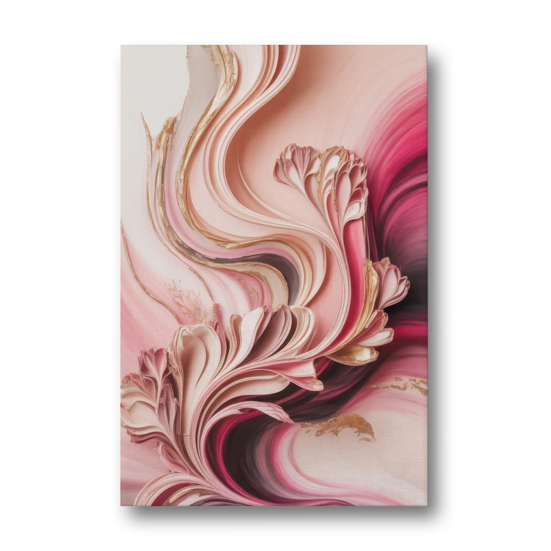 Serene Elegance Pink Abstract - Canvas Wall Art - Front