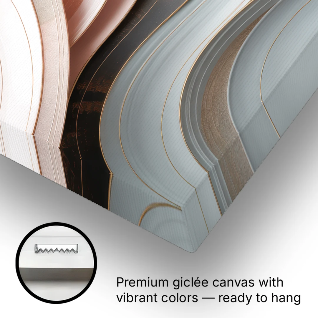 Serene Elegance Pink and Grey Abstract - Canvas Wall Art - Gallery Wrap Corner